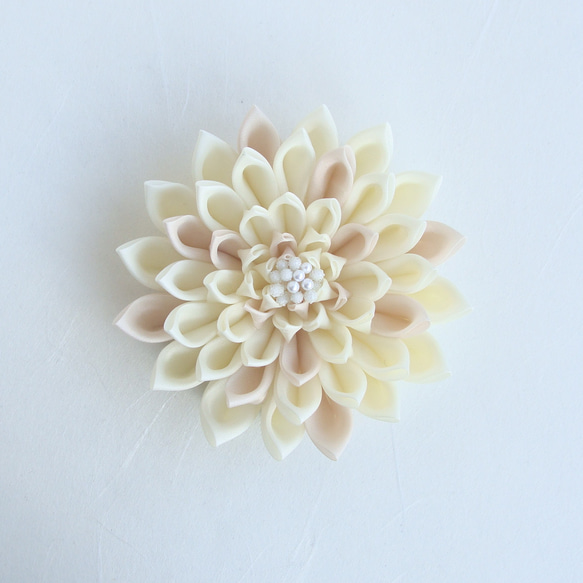 Dahlia corsage, Cream white, beige 第1張的照片
