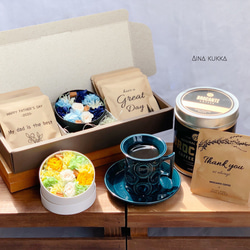 母の日・父の日[Flower & Coffee SET]]BoxS/メッセージドリップバック 1枚目の画像