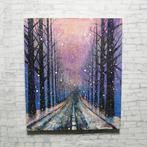 油絵 油彩 油彩画 絵 絵画 【雪降る幻想】 絵画 HR 通販 9512949