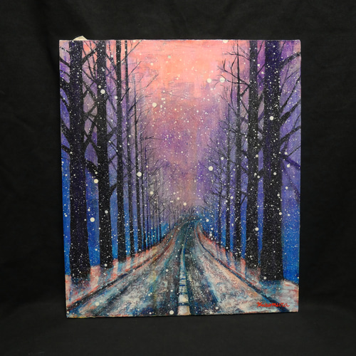 油絵 油彩 油彩画 絵 絵画 【雪降る幻想】 絵画 HR 通販 9512949