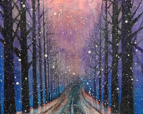 油絵 油彩 絵画 【吹雪の森】 83d3970b6c86e0ff02a2c47efa8e7a