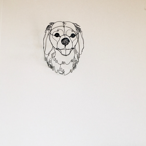 ワイヤーアート ワイヤークラフト 犬 いぬ イヌ【受注制作】 立体