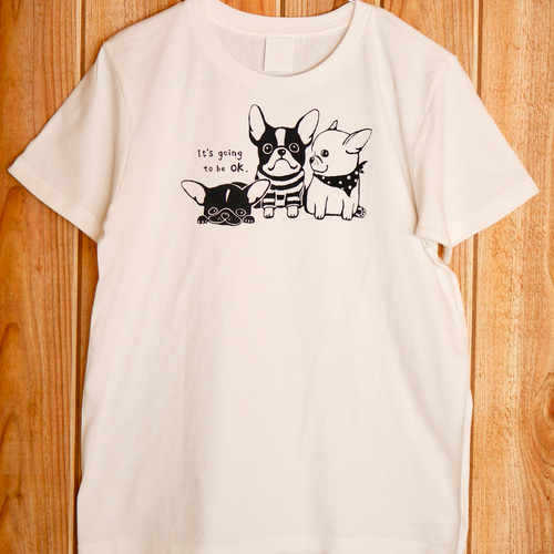 手描きフレンチブルドッグのTシャツ Tシャツ インコとワンコ 通販