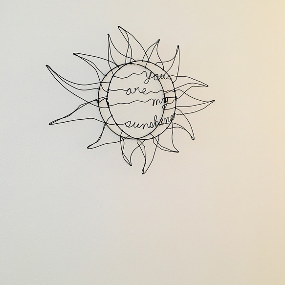 ワイヤーアート ワイヤークラフト ワイヤーリース　太陽のリース【受注制作】 3枚目の画像