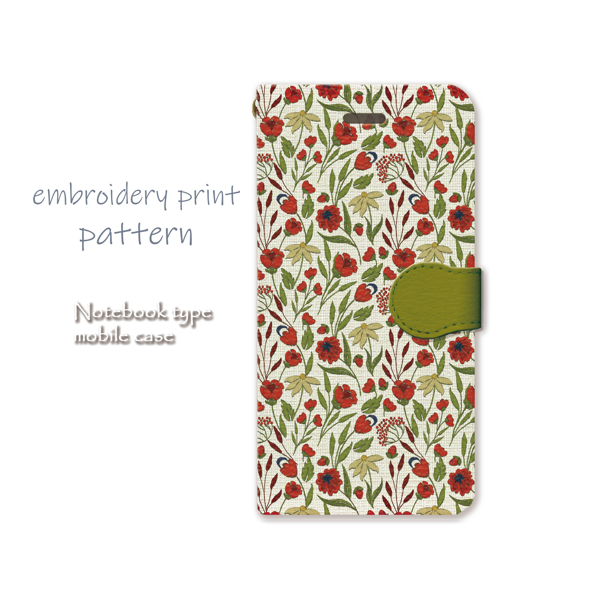 刺繍の花柄 iPhoneケース 再販)刺繍の花柄 iPhoneケース No.8 - YURURI0715'S GALLERY