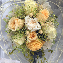 ハート型リース ローズアレンジ 【プリザーブドフラワー】【オーダー品】 5枚目の画像