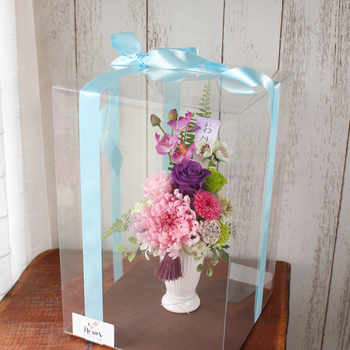 きずな01 プリザーブドフラワーのお供え花 一対（2個セット
