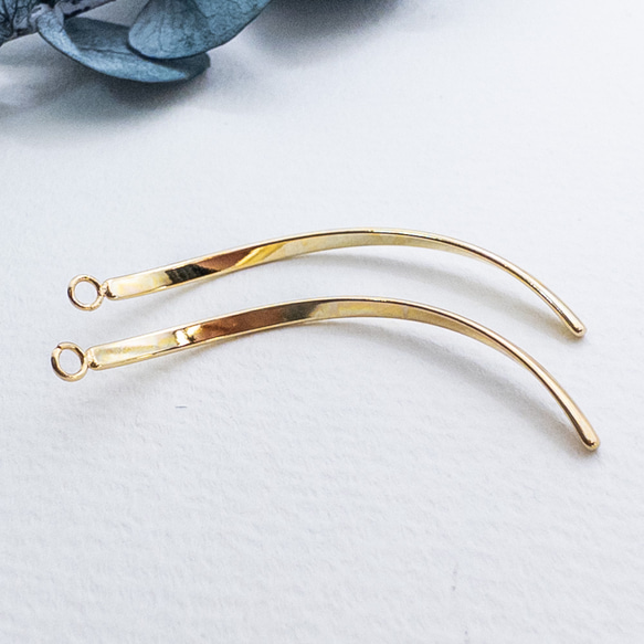 ＊4個＊ ステンレス ツイスト チャーム 40mm ピアスやペンダントチャームに 金色 NCM011 cm039 2枚目の画像