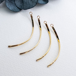 ＊4個＊ ステンレス ツイスト チャーム 40mm ピアスやペンダントチャームに 金色 NCM011 cm039 1枚目の画像