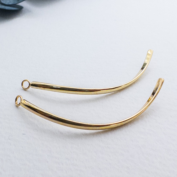 ＊4個＊ ステンレス ツイスト チャーム 40mm ピアスやペンダントチャームに 金色 NCM011 cm039 3枚目の画像