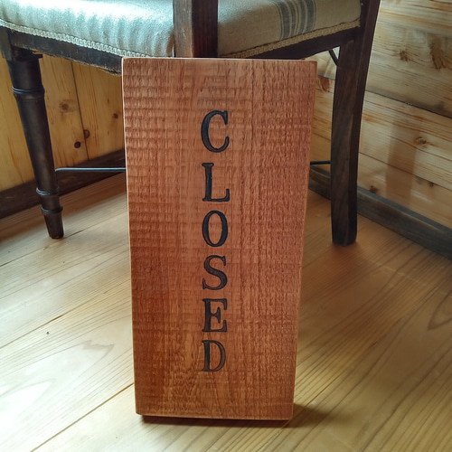 クラシック木製看板 OPEN CLOSED 立て掛け ローシェンナオレンジ
