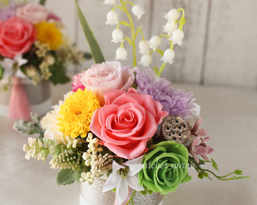 再販 彩音（あやね）プリザーブドフラワーのお供え花 気温の高くなる