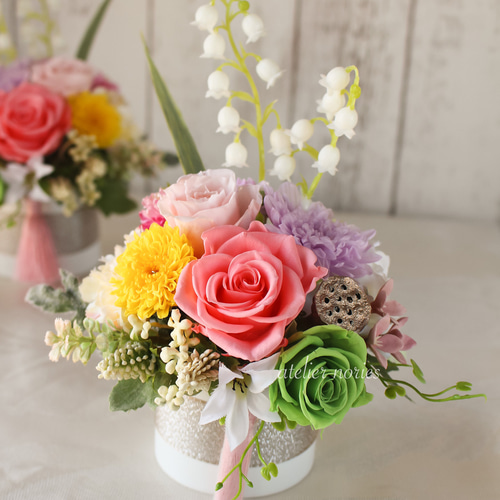 再販 彩音（あやね）プリザーブドフラワーのお供え花 気温の高くなる