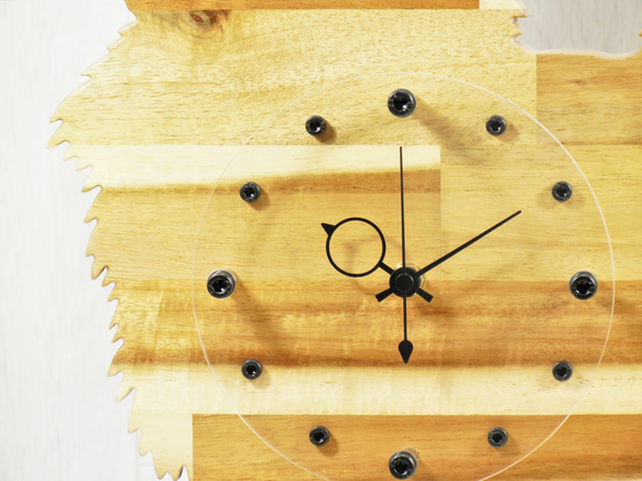 犬形時計　パピヨン【木製（アカシア集成材）】（掛け時計） 8枚目の画像