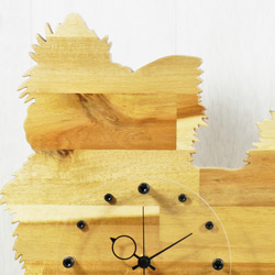 犬形時計　パピヨン【木製（アカシア集成材）】（掛け時計） 2枚目の画像