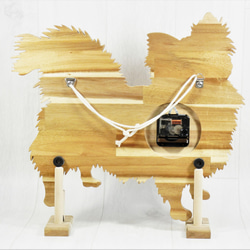 犬形時計　パピヨン【木製（アカシア集成材）】（掛け時計） 16枚目の画像