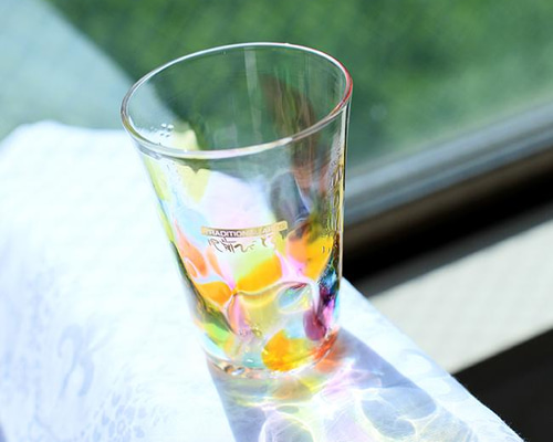 虹色タンブラー （肥前びーどろ 宙吹きガラス） ビール ビアグラス