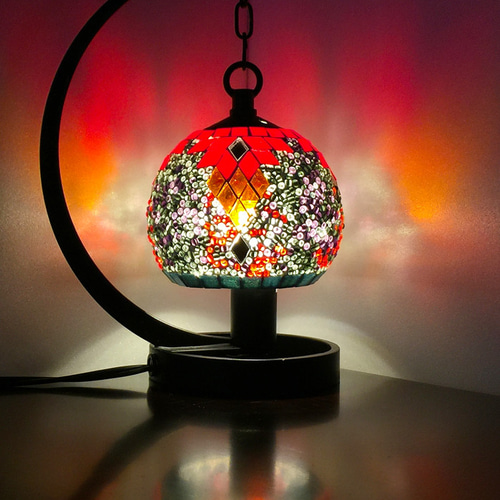 トルコモザイクランプ 【炎homura】 すずらんS00011（オリジナル