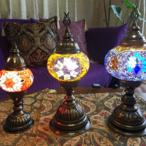 トルコモザイクランプ スタンドM 00019（オリジナルデザインガラス