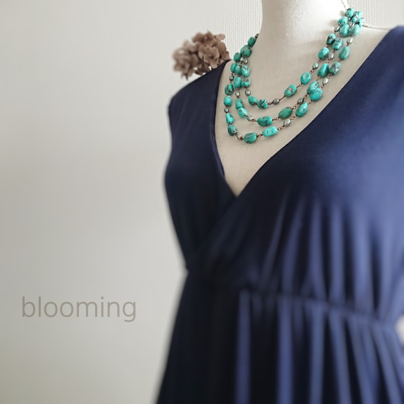 3連　パール　ネックレス　トルコ石 evaNueva トルコ石 ネックレス-1054875