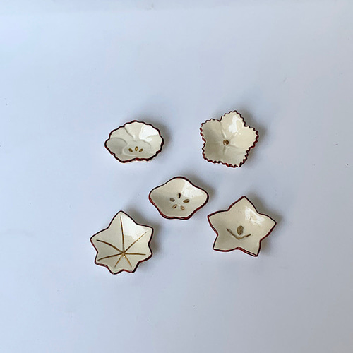 京焼・清水焼】朱金彩 愛づる箸置き～花替わり5個セット 箸・箸置き