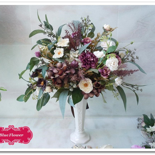 ◇アンティークカラー＊高さのある花瓶アレンジ◇クラシカルカラー