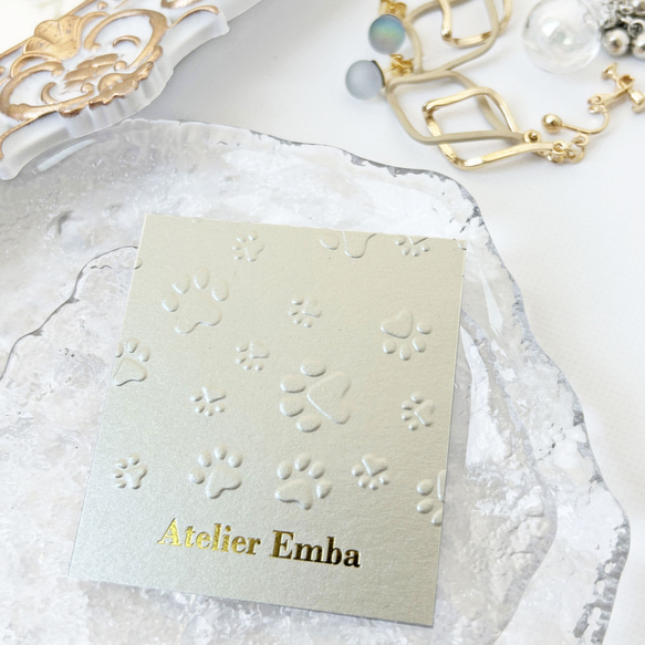 アクセサリー台紙 オーダー エンボス加工 台紙 肉球 60枚 タグ