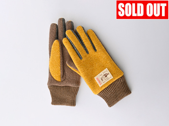 【SOLD OUT】【WOMEN】AVOCAグローブ / YELLOW /レディース 手袋 / タッチパネル対応 1枚目の画像