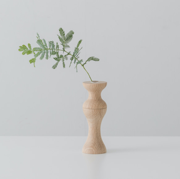 flower vase M - oak 5枚目の画像