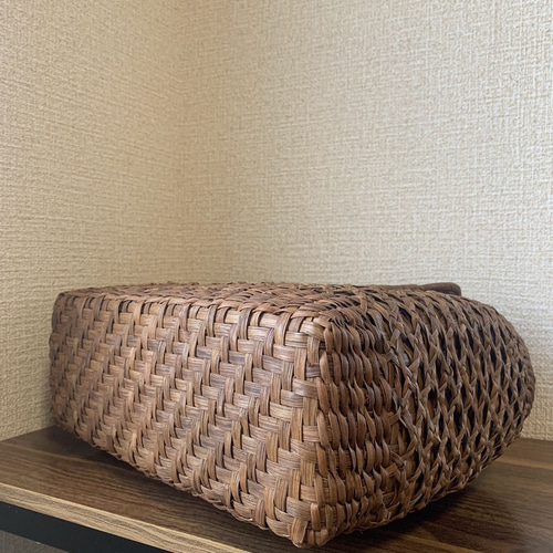 山葡萄 山葡萄籠バッグ 手作り 山葡萄かごバッグ 二重編み 内布