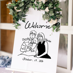 似顔絵ウェルカムボード │ 結婚祝い おしゃれ似顔絵 POPEYE カップル