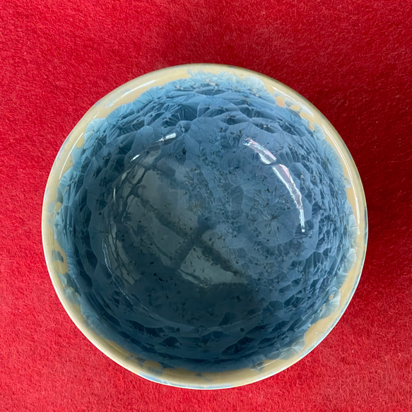 清水焼 花結晶 ふくりん茶碗(小) 灰青 4枚目の画像
