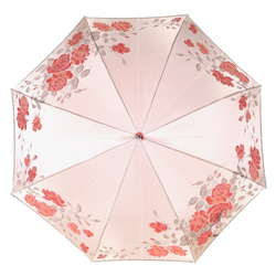 【晴雨兼用傘】絵おり バラ ベージュ 6枚目の画像