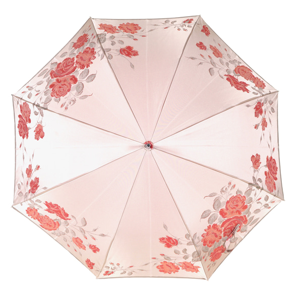 【晴雨兼用傘】絵おり バラ ベージュ 6枚目の画像