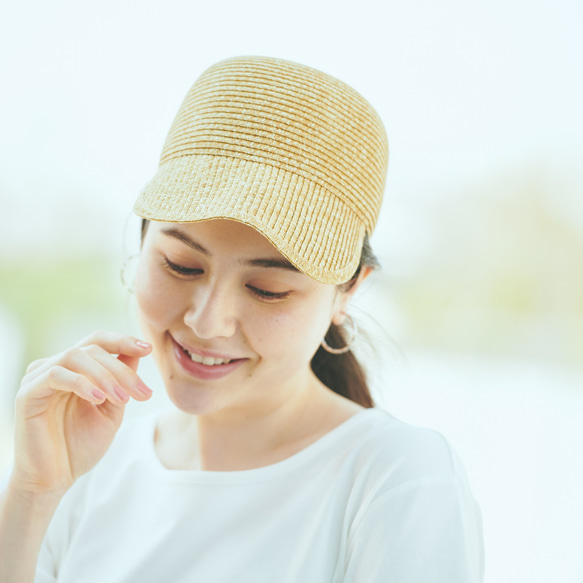 Morinogakko Straw Cap 登山帽（自然米色）草帽 第15張的照片