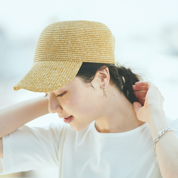 Morinogakko Straw Cap 登山帽（自然米色）草帽 第8張的照片