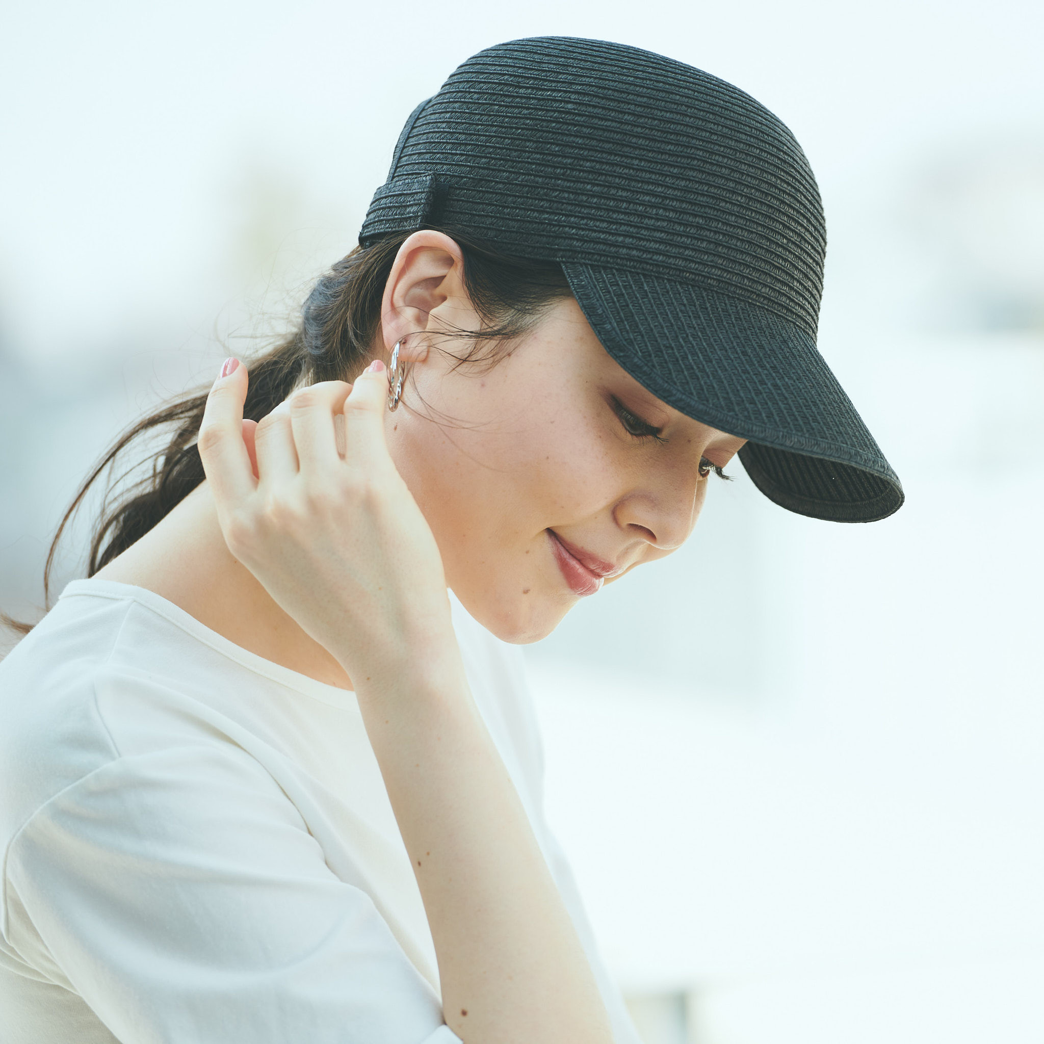 ☆シンプル　キャップ　帽子　ベージュ　紫外線対策　ＵＶ　調節ＯＫ　男女兼用 - 8