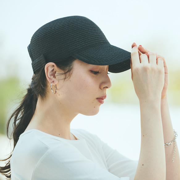 Morinogakko Straw Cap 登山帽（黑色）草帽 第3張的照片