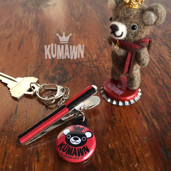 鍵が迷子になりません！『kumawn/クマウン』キークリップ・クリップ付きキーホルダー・プチカスタム可・便利 1枚目の画像