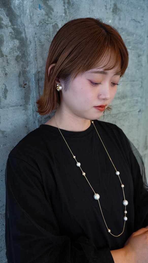 棉珍珠長項鍊 第4張的照片