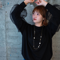 棉珍珠長項鍊 第3張的照片