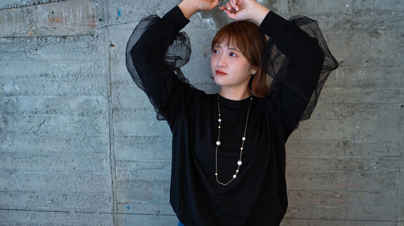 棉珍珠長項鍊 第3張的照片