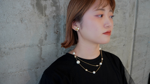 棉珍珠長項鍊 第6張的照片