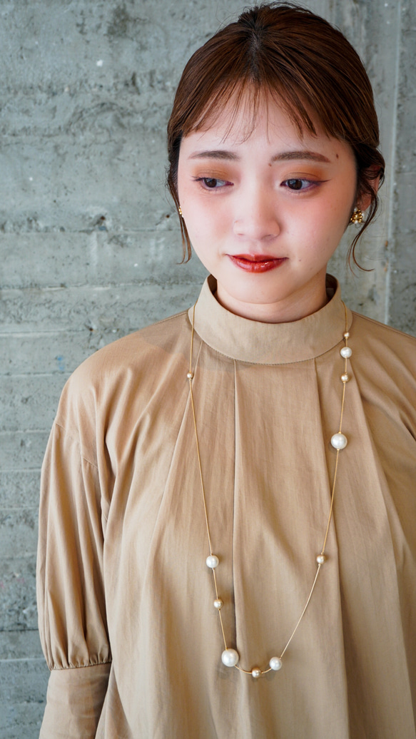 棉珍珠長項鍊 第10張的照片