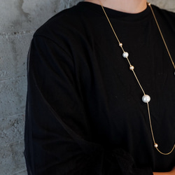 棉珍珠長項鍊 第2張的照片