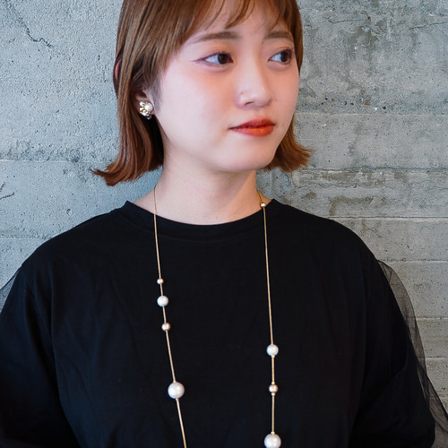 コットンパール＊ロングネックレス ネックレス・ペンダント