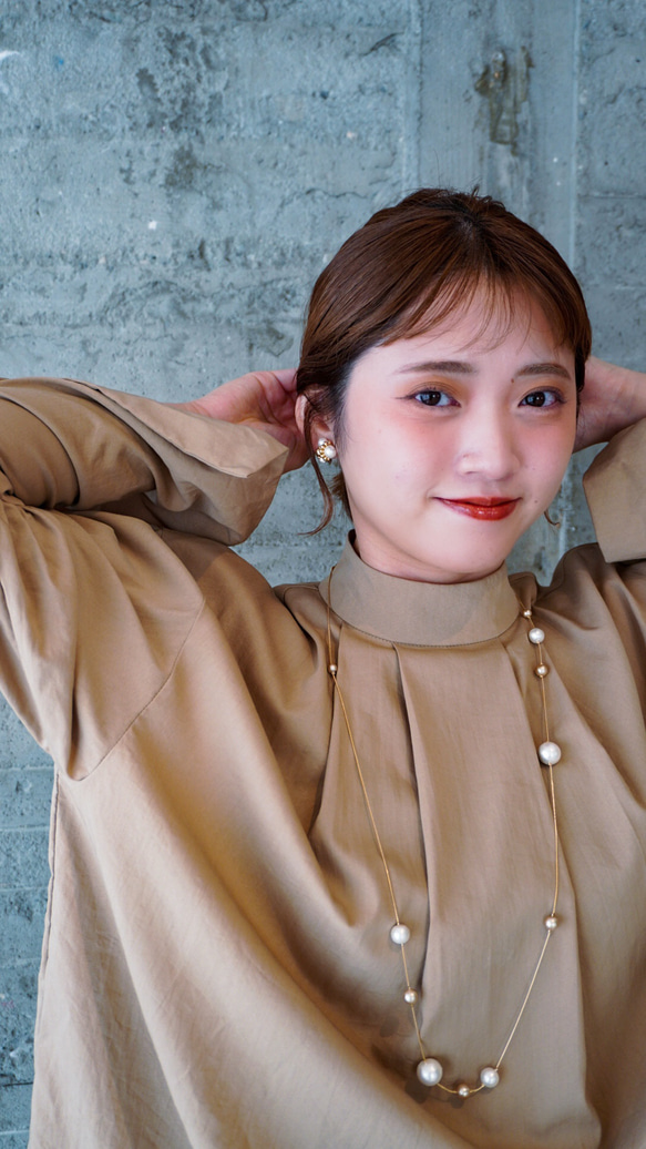 棉珍珠長項鍊 第12張的照片