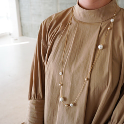 棉珍珠長項鍊 第9張的照片