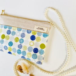 ＊北欧風＊ドット柄＊フラットポーチ＊通帳入れ＊お薬手帳入れ＊20センチファスナー 2枚目の画像