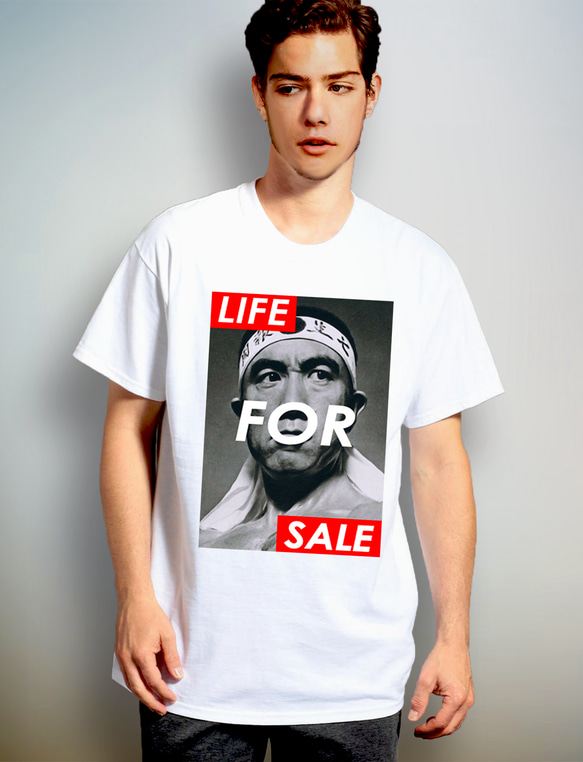 LIFE FOR SALE　REDBOX　三島由紀夫　ホワイトTシャツ【 インクジェット 】 2枚目の画像